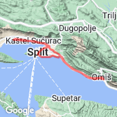 Mapa Kaštela - Split - Omiš